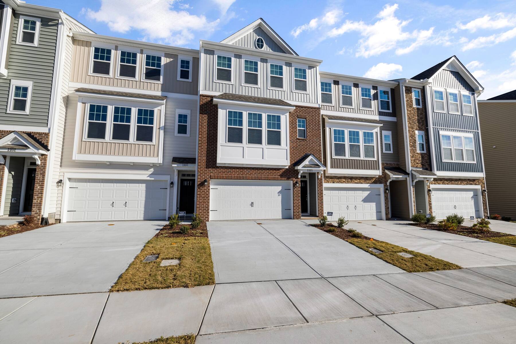 Row of townhomes, typical income property in the region